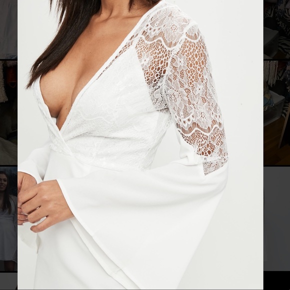 ⚡️White Lace Asymmetrical Hem Dress⚡️ - Picture 3 of 11